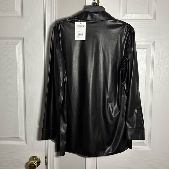 Theory P Paper Faux Leather Shirt Jacket size small - Picture 6 of 6